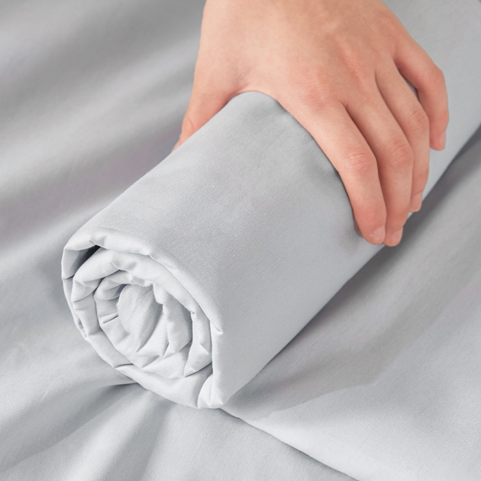 91家纺网 家纺一手货源 找家纺 凡客家居 2025新款全棉纯色简约单品床单系列 冰川灰