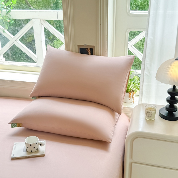 91家纺网 家纺一手货源 找家纺 凡客家居 2025新款全棉纯色简约单品床单系列 豆沙粉