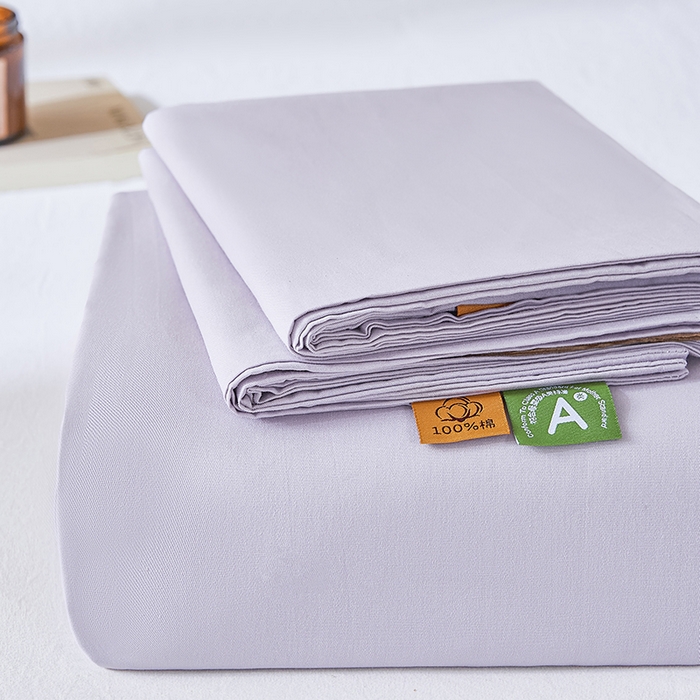 91家纺网 家纺一手货源 找家纺 凡客家居 2025新款全棉纯色简约单品床单系列 丁香紫