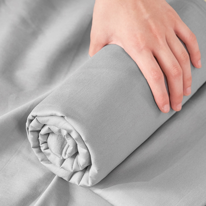 91家纺网 家纺一手货源 找家纺 凡客家居 2025新款全棉纯色简约单品床单系列 雅灰