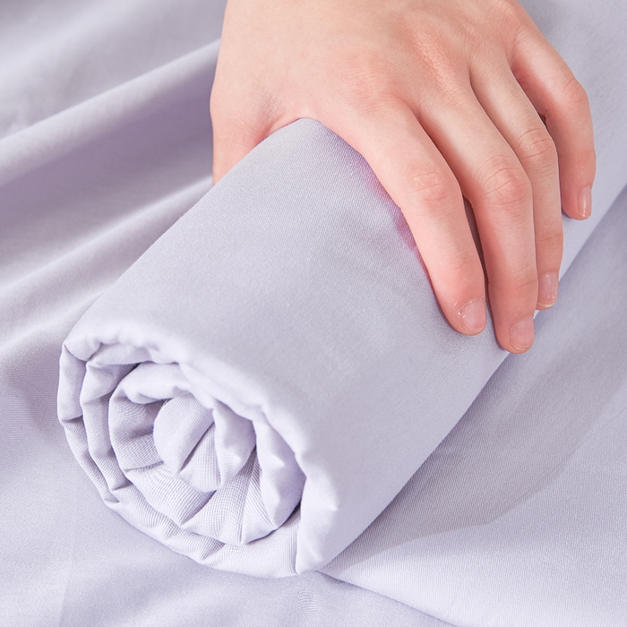 91家纺网 家纺一手货源 找家纺 凡客家居 2025新款全棉纯色简约单品床单系列 丁香紫