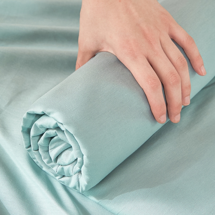 91家纺网 家纺一手货源 找家纺 凡客家居 2025新款全棉纯色简约单品床单系列 氧气蓝