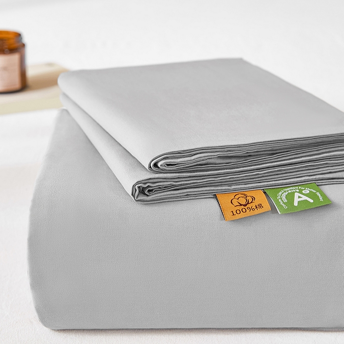 91家纺网 家纺一手货源 找家纺 凡客家居 2025新款全棉纯色简约单品床单系列 雅灰