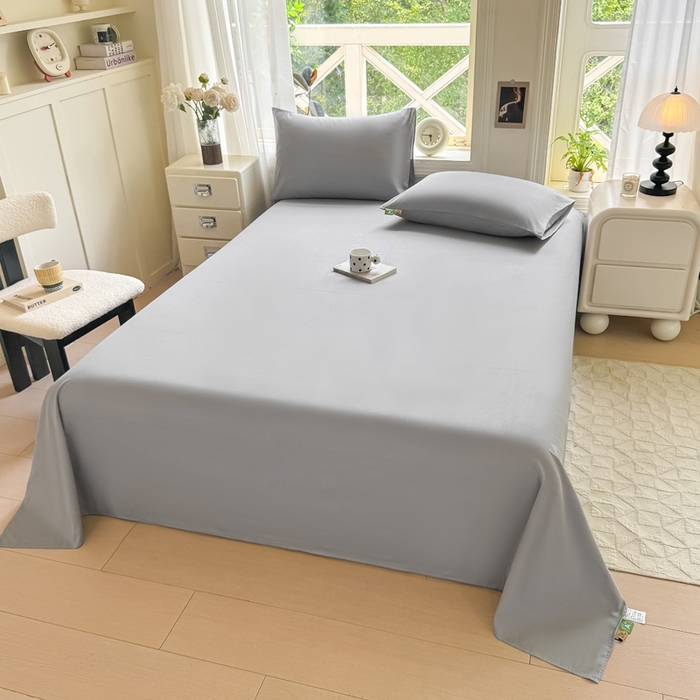 91家纺网 家纺一手货源 找家纺 凡客家居 2025新款全棉纯色简约单品床单系列 雅灰