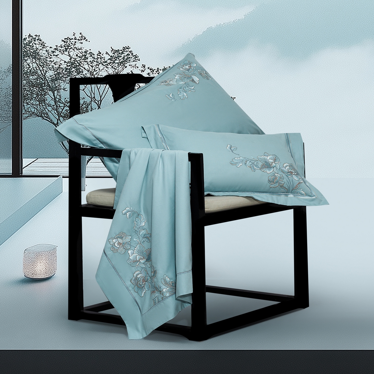 91家纺网 家纺一手货源 找家纺 高大尚婚庆馆 2025新款长绒棉磨毛四件套-浮生若梦 浮生若梦-水晶兰