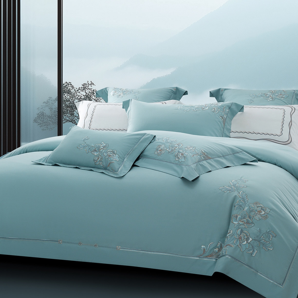 91家纺网 家纺一手货源 找家纺 高大尚婚庆馆 2025新款长绒棉磨毛四件套-浮生若梦 浮生若梦-水晶兰