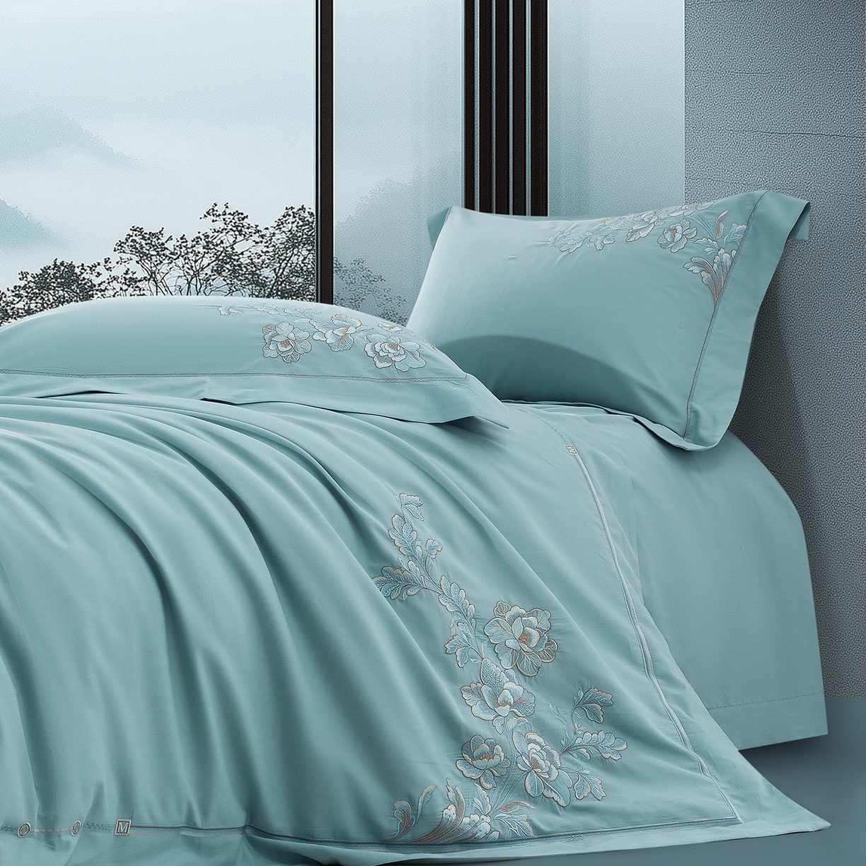 91家纺网 家纺一手货源 找家纺 高大尚婚庆馆 2025新款长绒棉磨毛四件套-浮生若梦 浮生若梦-水晶兰