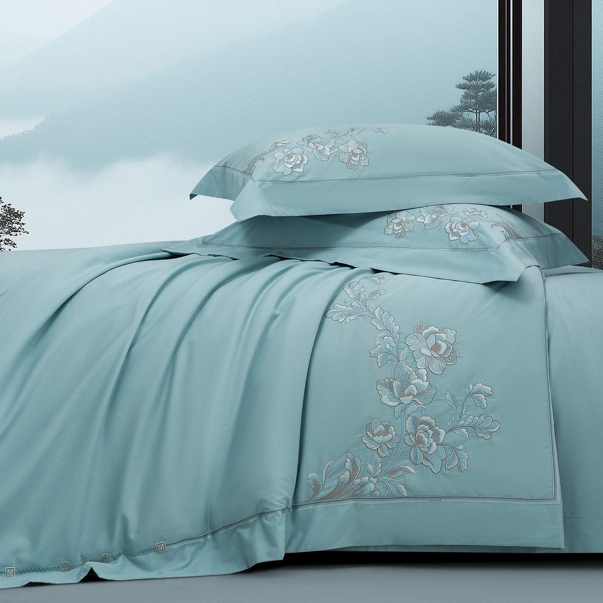 91家纺网 家纺一手货源 找家纺 高大尚婚庆馆 2025新款长绒棉磨毛四件套-浮生若梦 浮生若梦-水晶兰