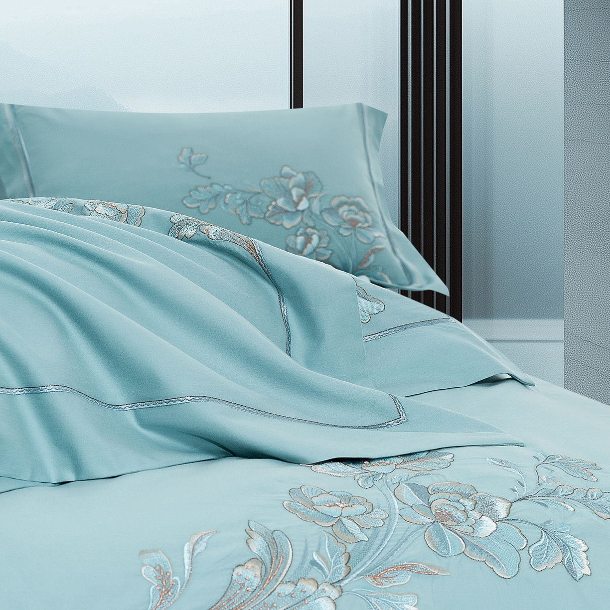 91家纺网 家纺一手货源 找家纺 高大尚婚庆馆 2025新款长绒棉磨毛四件套-浮生若梦 浮生若梦-水晶兰