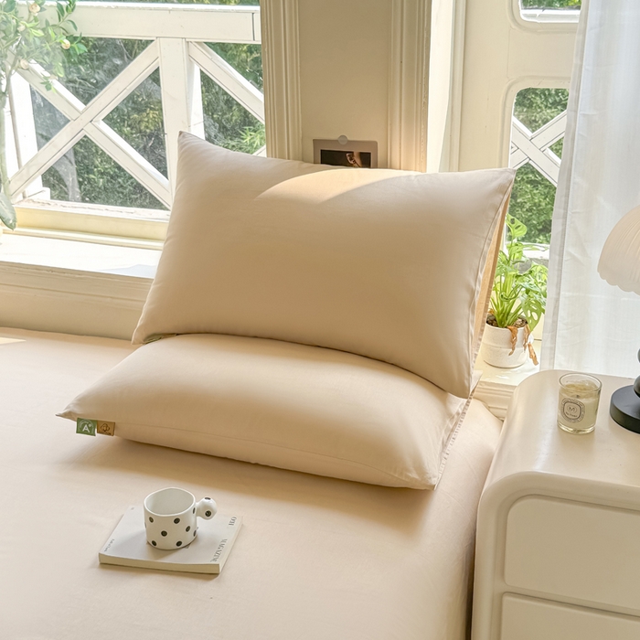 91家纺网 家纺一手货源 找家纺 凡客家居 2025新款全棉纯色简约单品床单系列 奶茶