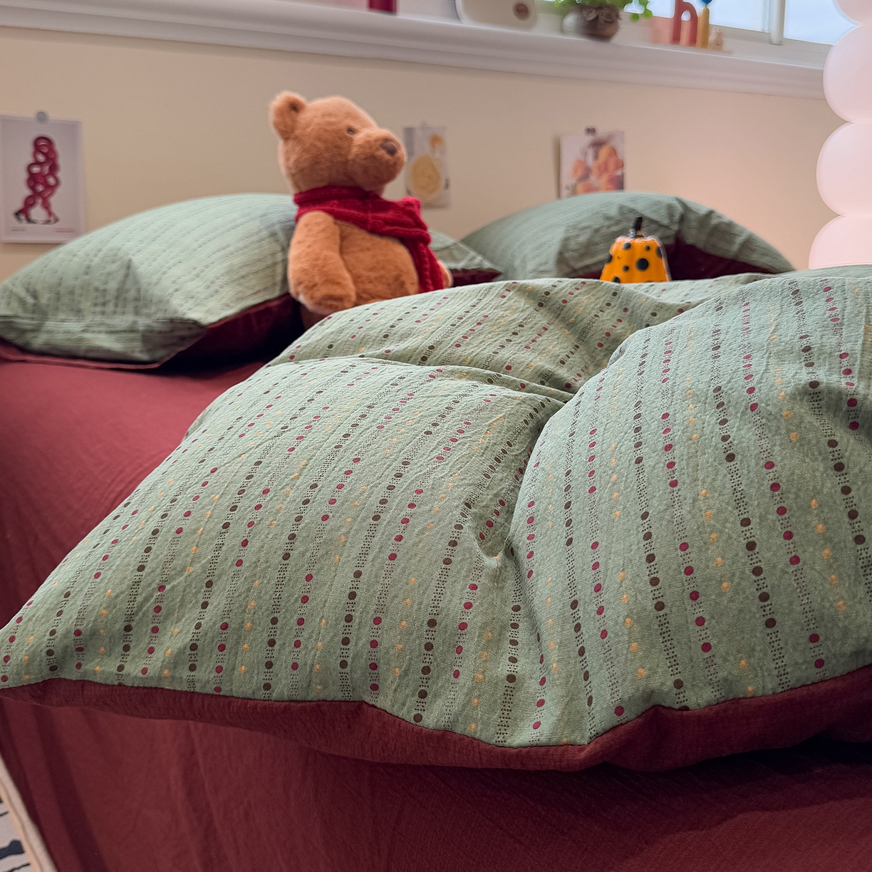 91家纺网 家纺一手货源 找家纺 （总）水墨江南 2025新款高克重云感双层纱印花四件套-场景二