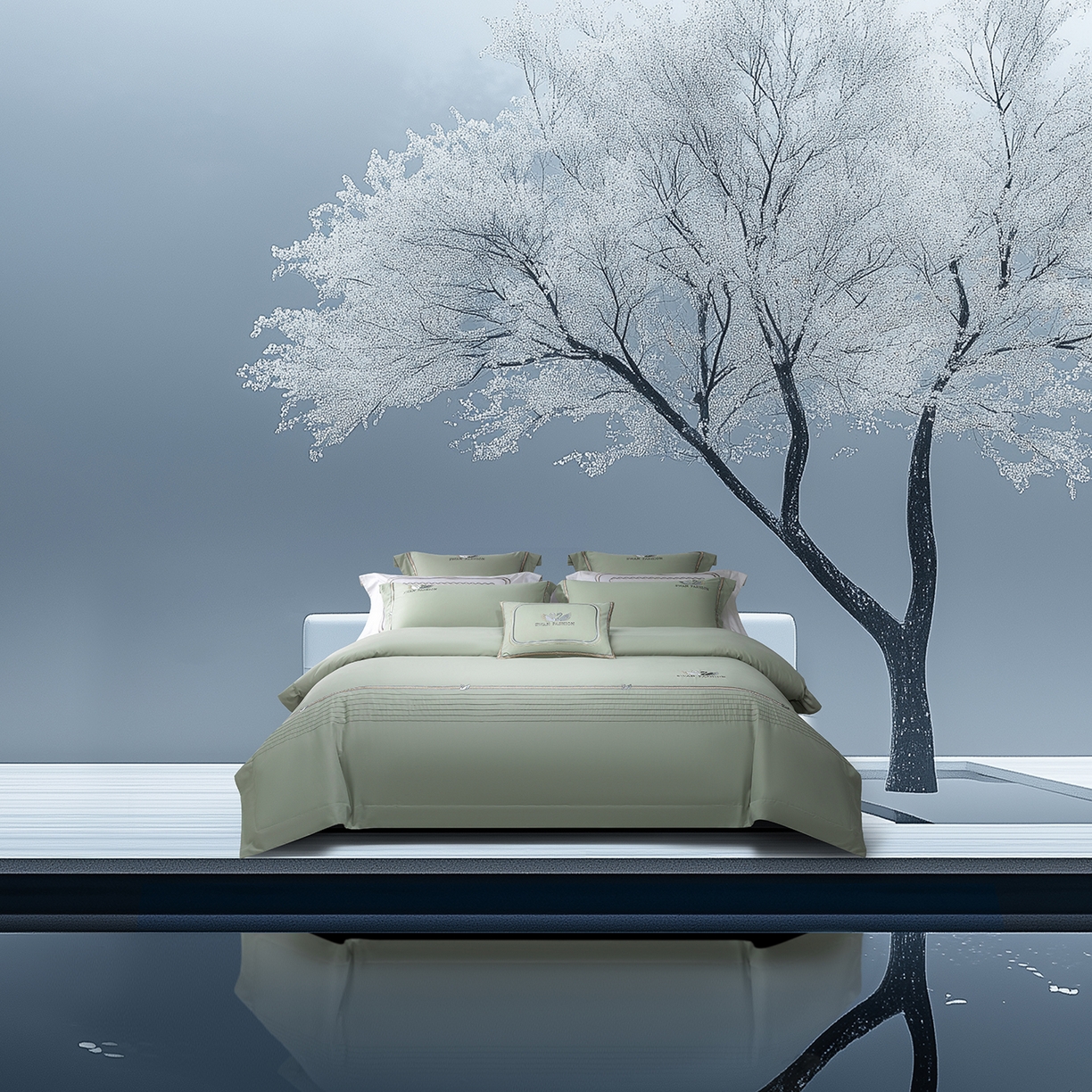 91家纺网 家纺一手货源 找家纺 （总）高大尚婚庆馆 2025新款长绒棉磨毛四件套-施华洛