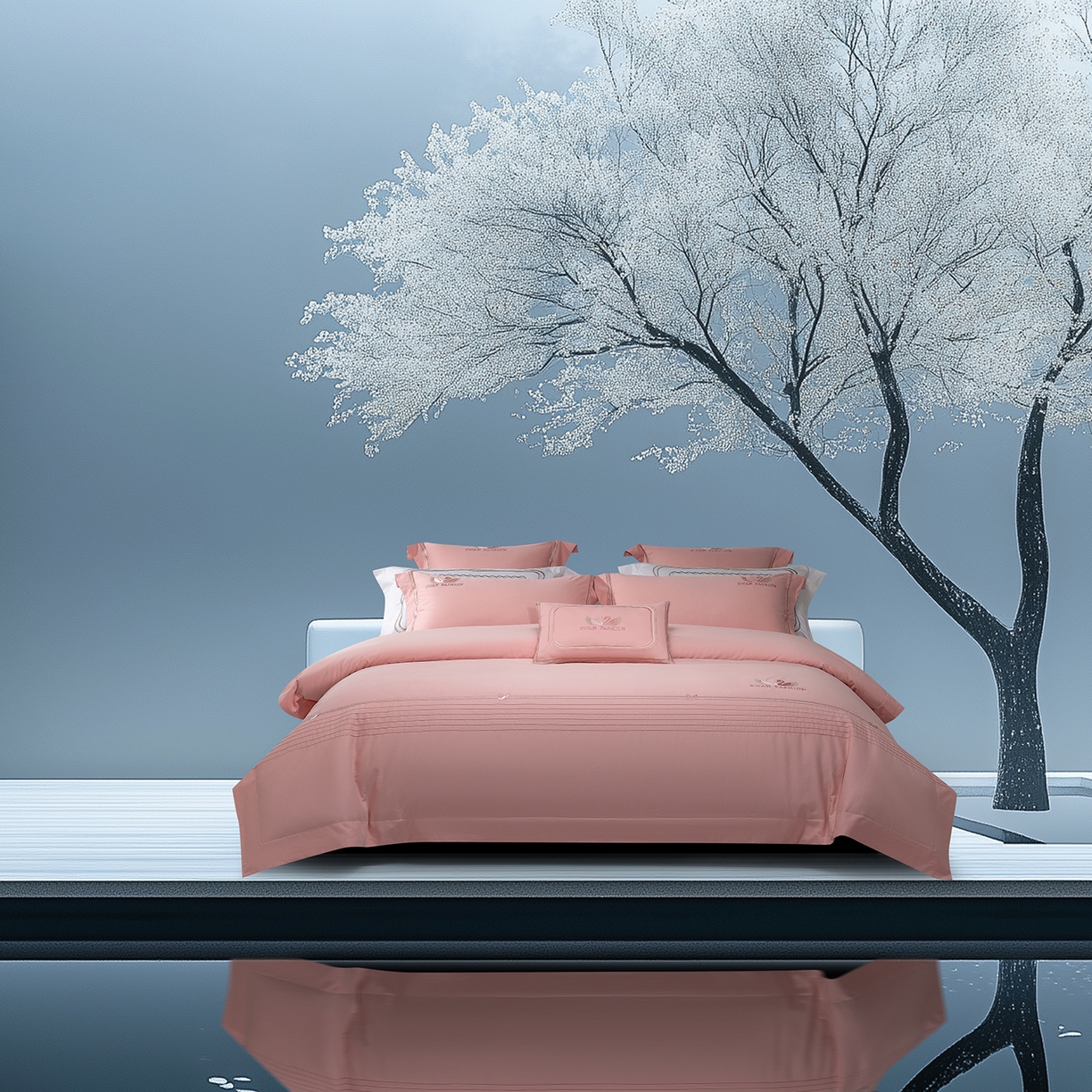 91家纺网 家纺一手货源 找家纺 （总）高大尚婚庆馆 2025新款长绒棉磨毛四件套-施华洛