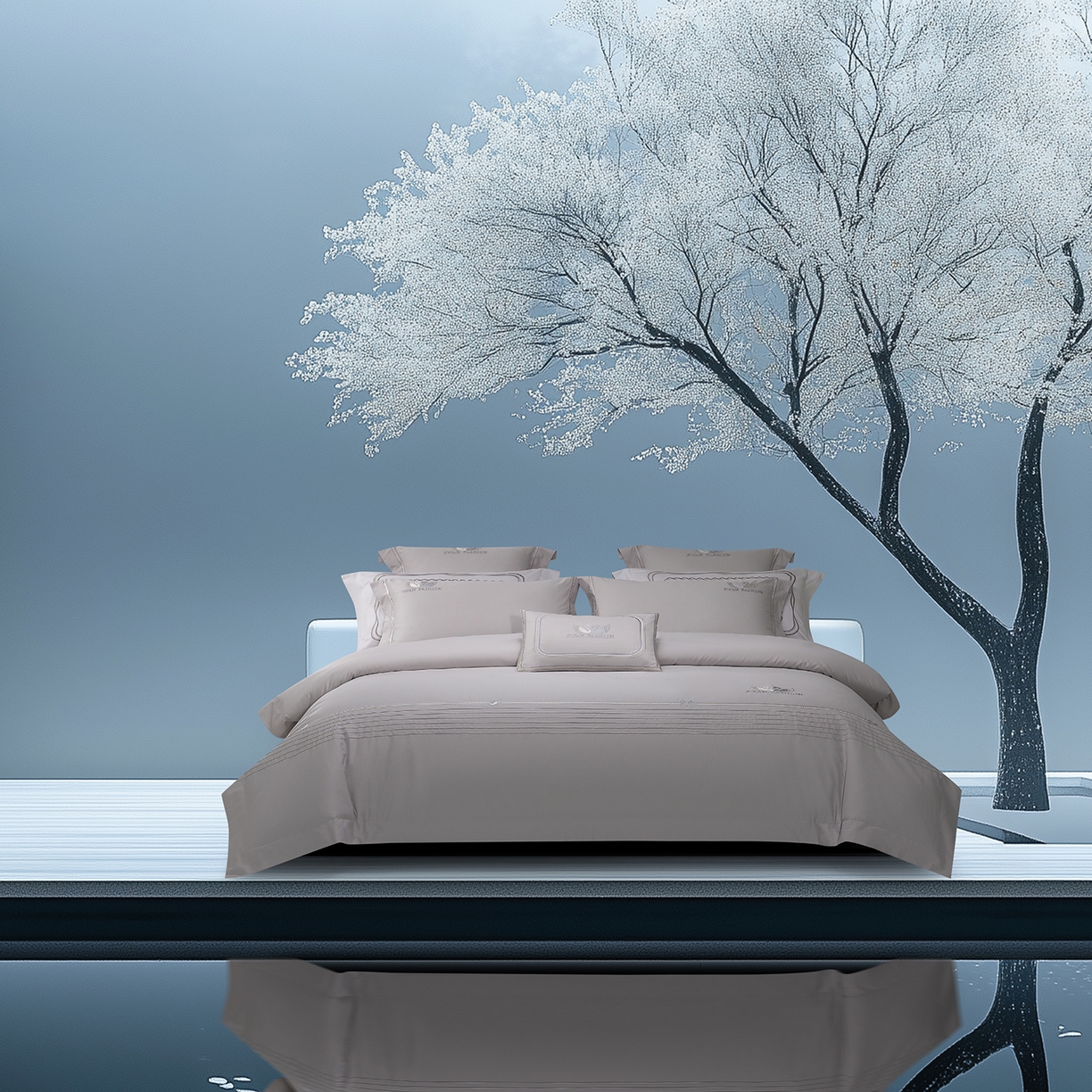 91家纺网 家纺一手货源 找家纺 （总）高大尚婚庆馆 2025新款长绒棉磨毛四件套-施华洛