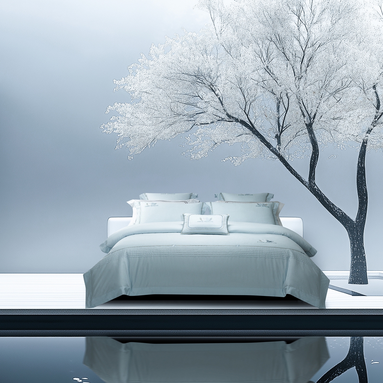 91家纺网 家纺一手货源 找家纺 （总）高大尚婚庆馆 2025新款长绒棉磨毛四件套-施华洛