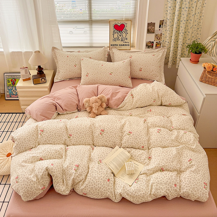 91家纺网 家纺一手货源 找家纺 （总）仟网汇 2025新款古法水洗棉小布袋四件套