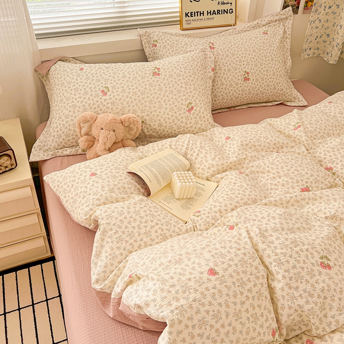 91家纺网 家纺一手货源 找家纺 （总）仟网汇 2025新款古法水洗棉小布袋四件套