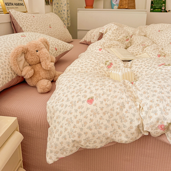 91家纺网 家纺一手货源 找家纺 （总）仟网汇 2025新款古法水洗棉小布袋四件套