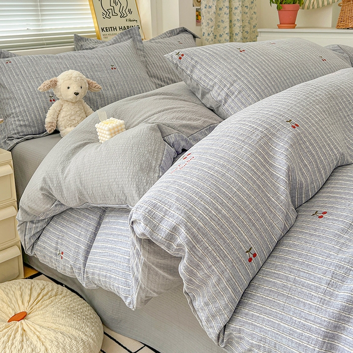 91家纺网 家纺一手货源 找家纺 （总）仟网汇 2025新款古法水洗棉小布袋四件套