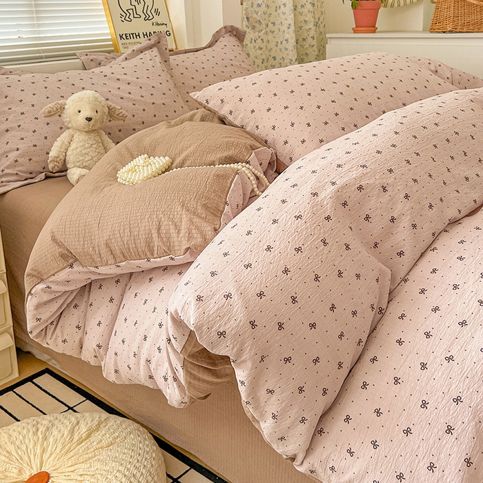 91家纺网 家纺一手货源 找家纺 （总）仟网汇 2025新款古法水洗棉小布袋四件套