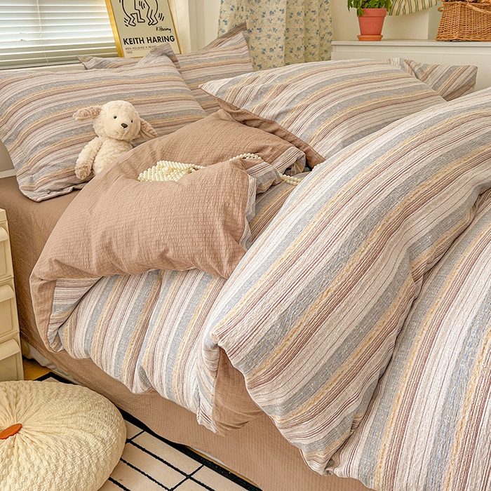 91家纺网 家纺一手货源 找家纺 （总）仟网汇 2025新款古法水洗棉小布袋四件套