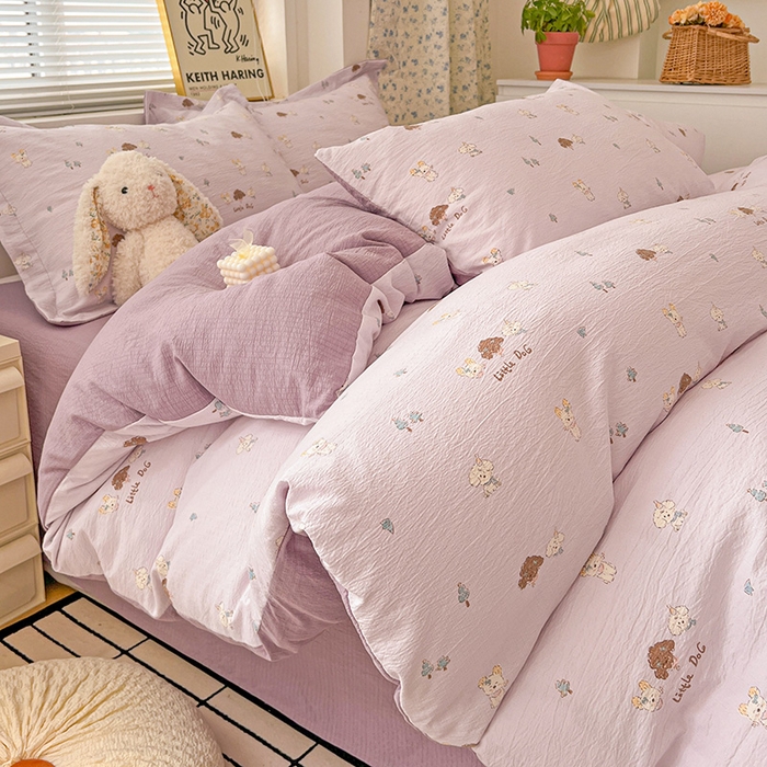 91家纺网 家纺一手货源 找家纺 （总）仟网汇 2025新款古法水洗棉小布袋四件套