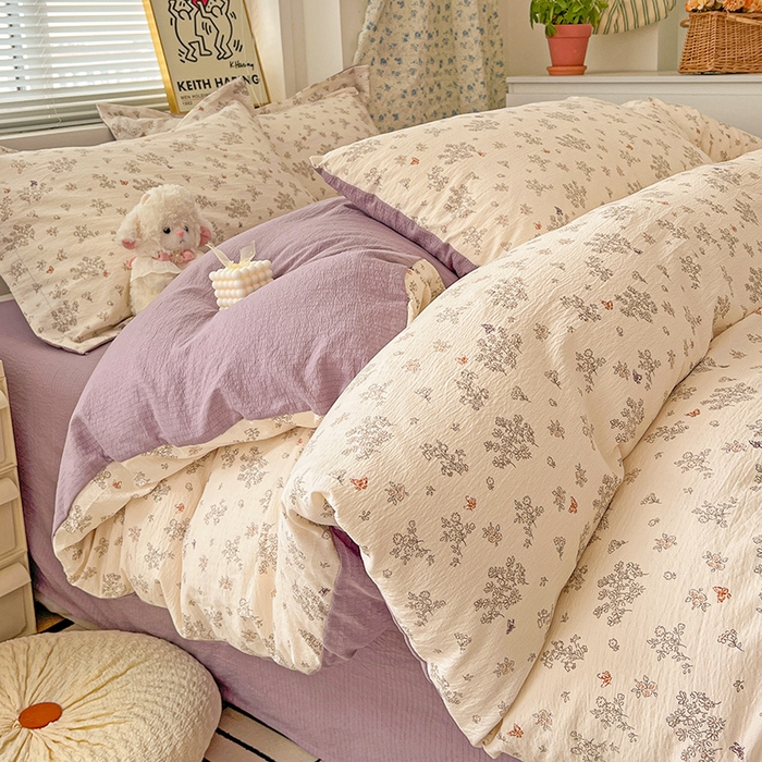 91家纺网 家纺一手货源 找家纺 （总）仟网汇 2025新款古法水洗棉小布袋四件套