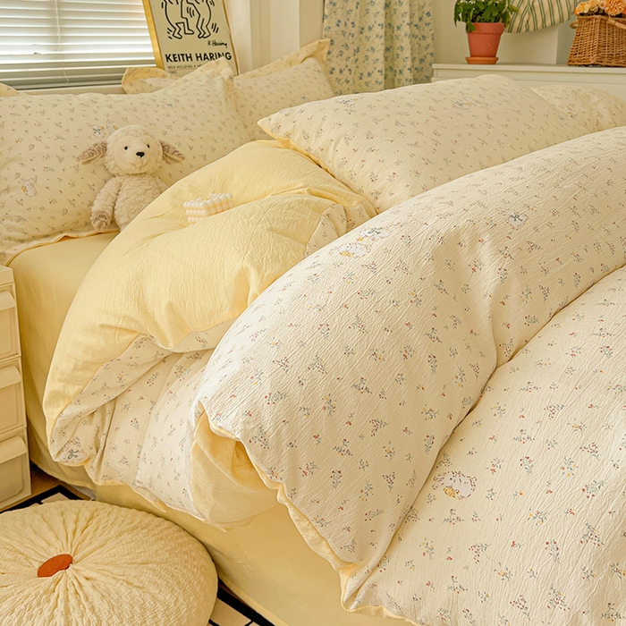 91家纺网 家纺一手货源 找家纺 （总）仟网汇 2025新款古法水洗棉小布袋四件套