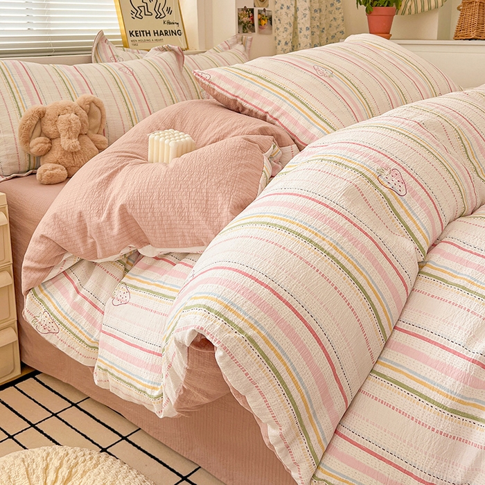 91家纺网 家纺一手货源 找家纺 （总）仟网汇 2025新款古法水洗棉小布袋四件套