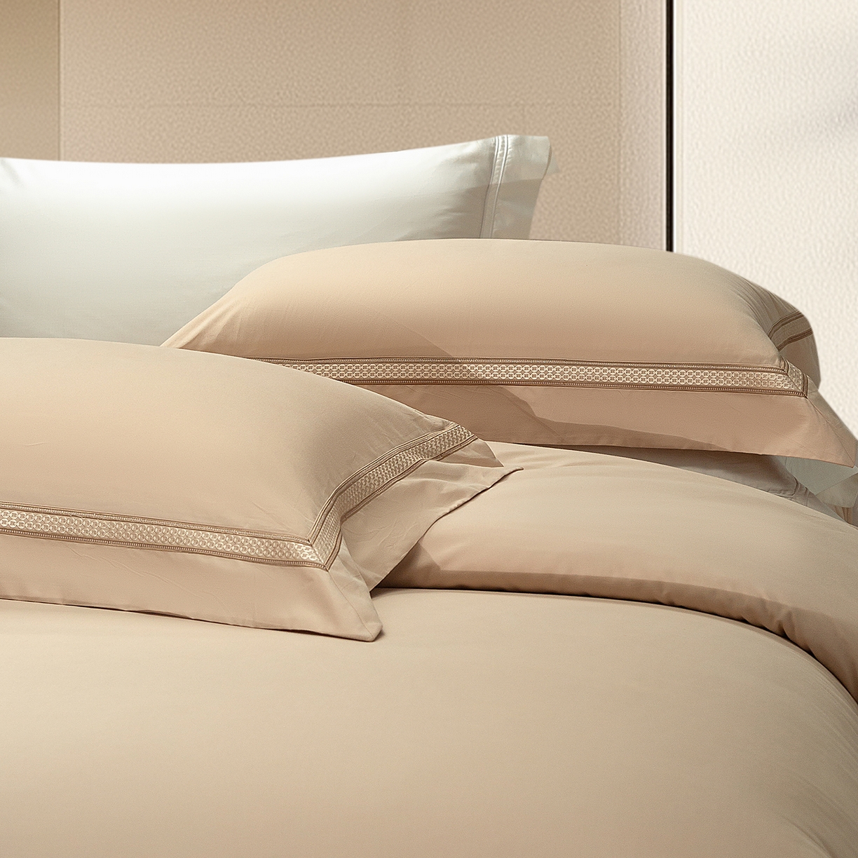 91家纺网 家纺一手货源 找家纺 （总）高大尚婚庆馆 2025新款长绒棉磨毛四件套-纪梵希