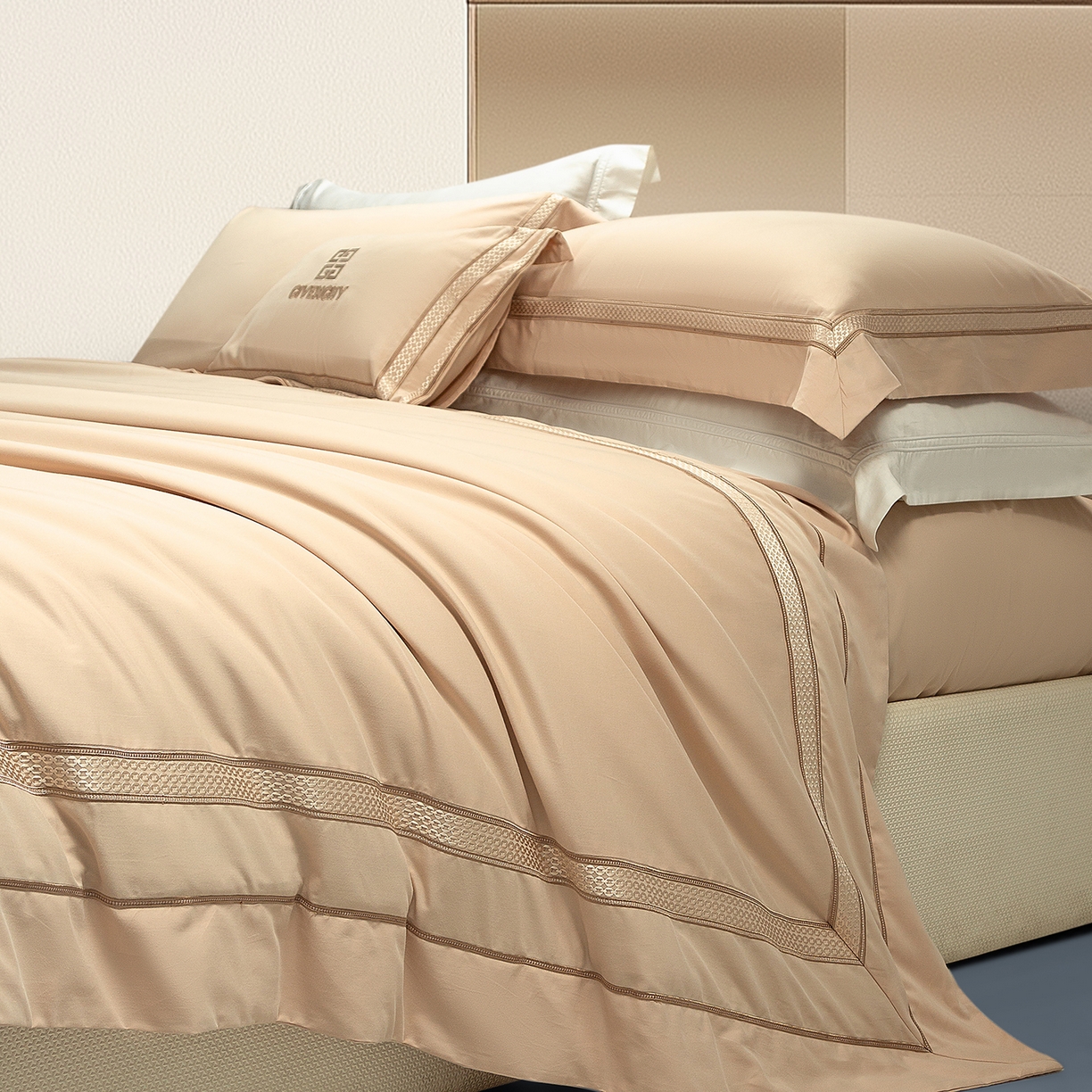 91家纺网 家纺一手货源 找家纺 （总）高大尚婚庆馆 2025新款长绒棉磨毛四件套-纪梵希