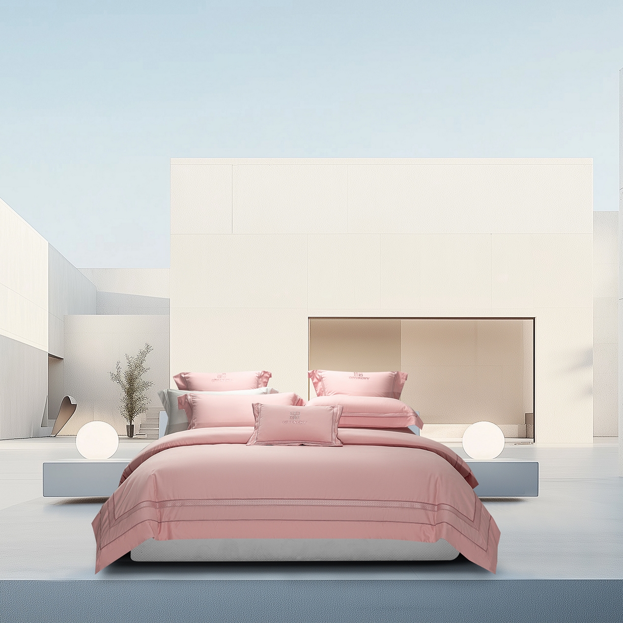 91家纺网 家纺一手货源 找家纺 （总）高大尚婚庆馆 2025新款长绒棉磨毛四件套-纪梵希