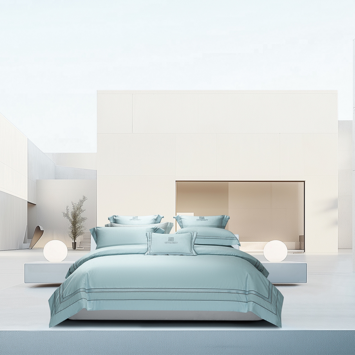 91家纺网 家纺一手货源 找家纺 （总）高大尚婚庆馆 2025新款长绒棉磨毛四件套-纪梵希