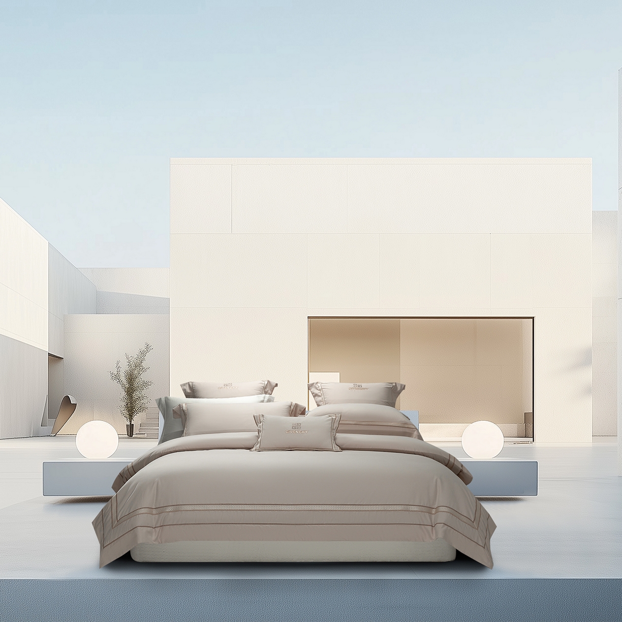 91家纺网 家纺一手货源 找家纺 （总）高大尚婚庆馆 2025新款长绒棉磨毛四件套-纪梵希