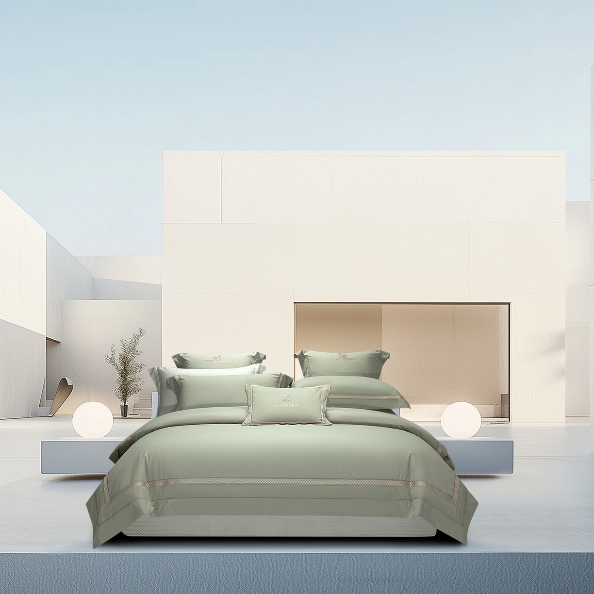 91家纺网 家纺一手货源 找家纺 （总）高大尚婚庆馆 2025新款长绒棉磨毛四件套-纪梵希