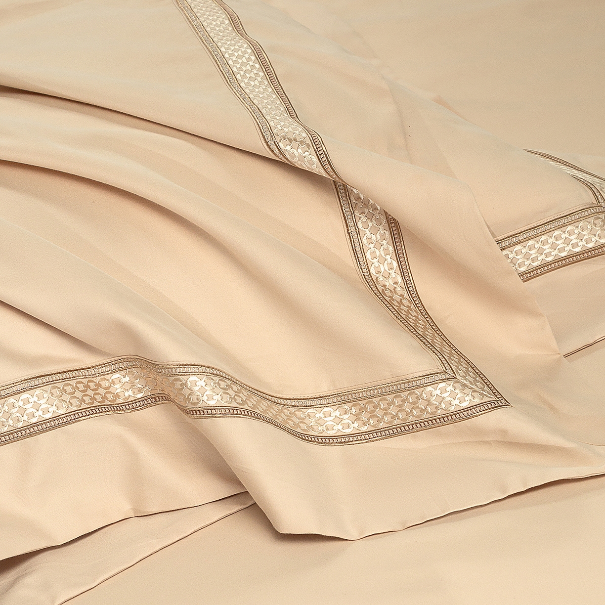 91家纺网 家纺一手货源 找家纺 高大尚婚庆馆 2025新款长绒棉磨毛四件套-纪梵希 纪梵希-卡其色