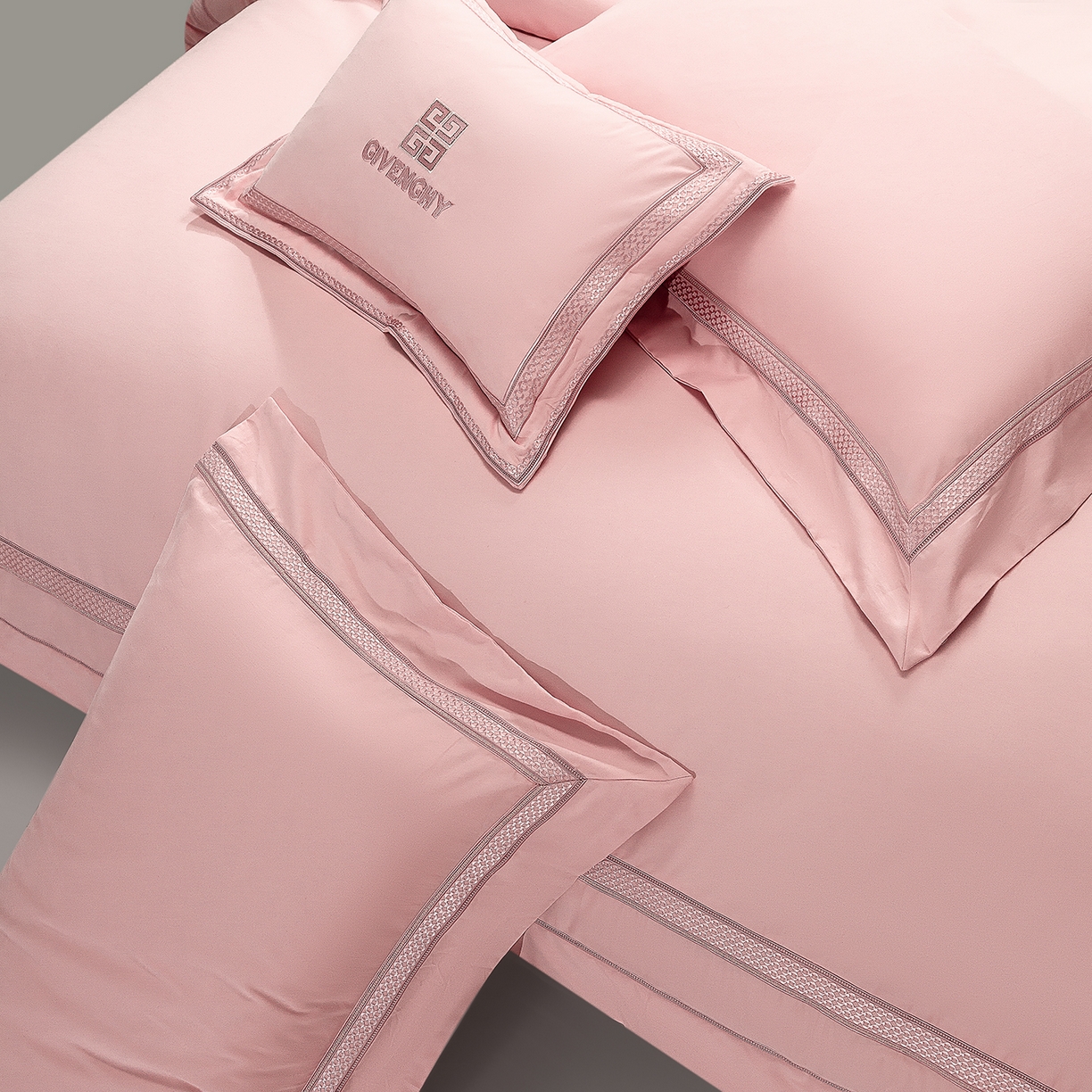 91家纺网 家纺一手货源 找家纺 高大尚婚庆馆 2025新款长绒棉磨毛四件套-纪梵希 纪梵希-落樱粉