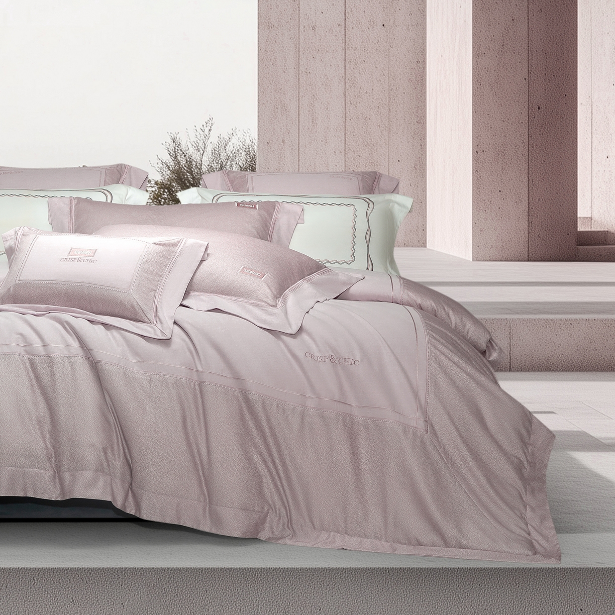 91家纺网 家纺一手货源 找家纺 （总）高大尚婚庆馆 2025新款长绒棉磨毛四件套-迪澳