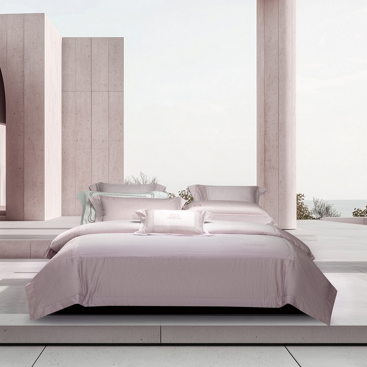 91家纺网 家纺一手货源 找家纺 （总）高大尚婚庆馆 2025新款长绒棉磨毛四件套-迪澳