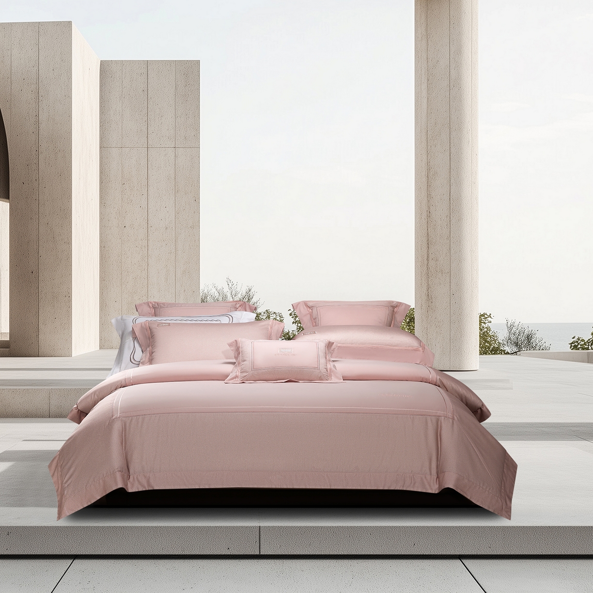 91家纺网 家纺一手货源 找家纺 （总）高大尚婚庆馆 2025新款长绒棉磨毛四件套-迪澳