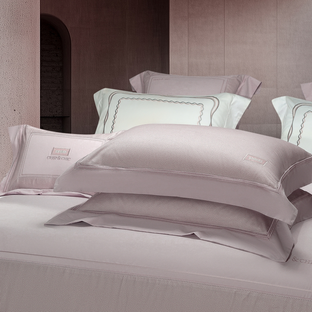 91家纺网 家纺一手货源 找家纺 高大尚婚庆馆 2025新款长绒棉磨毛四件套-迪澳 MXG迪澳-淡雅紫