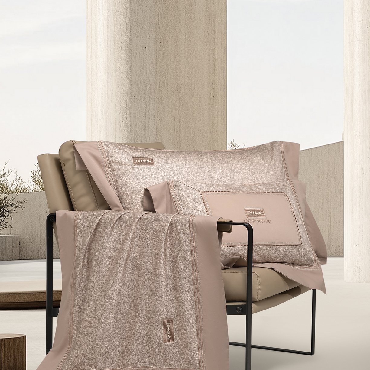 91家纺网 家纺一手货源 找家纺 高大尚婚庆馆 2025新款长绒棉磨毛四件套-迪澳 MXG迪澳-卡其色