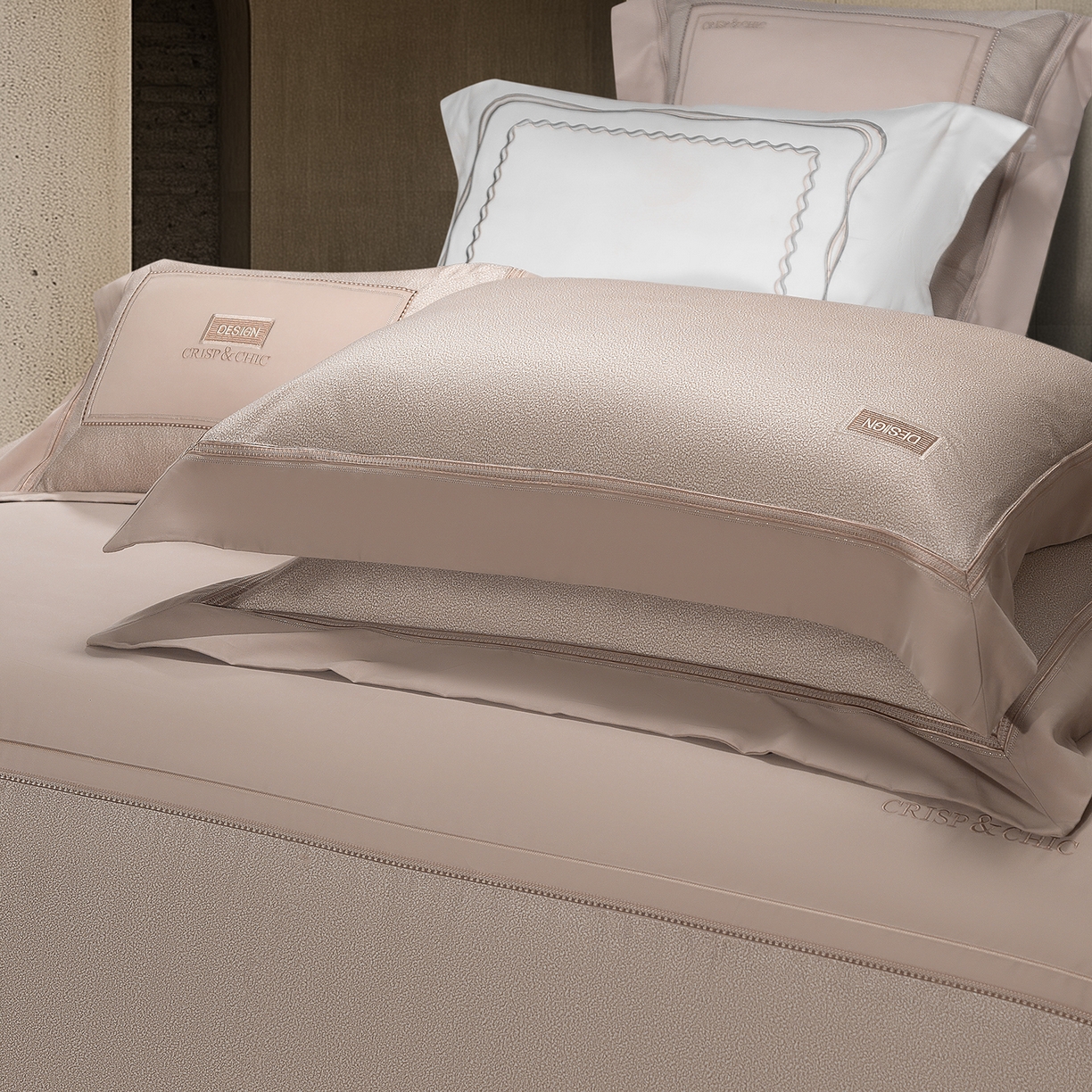 91家纺网 家纺一手货源 找家纺 高大尚婚庆馆 2025新款长绒棉磨毛四件套-迪澳 MXG迪澳-卡其色