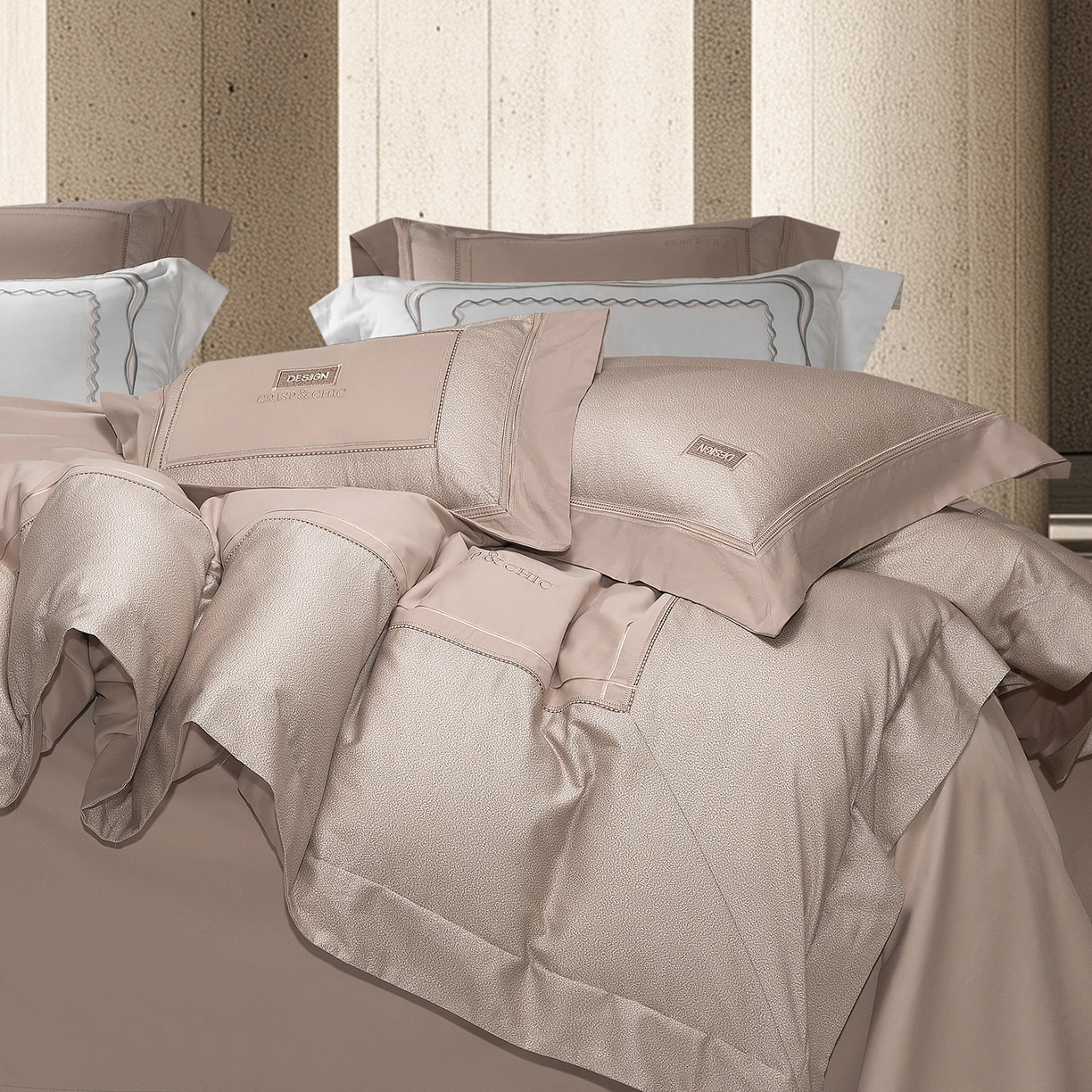 91家纺网 家纺一手货源 找家纺 高大尚婚庆馆 2025新款长绒棉磨毛四件套-迪澳 MXG迪澳-卡其色