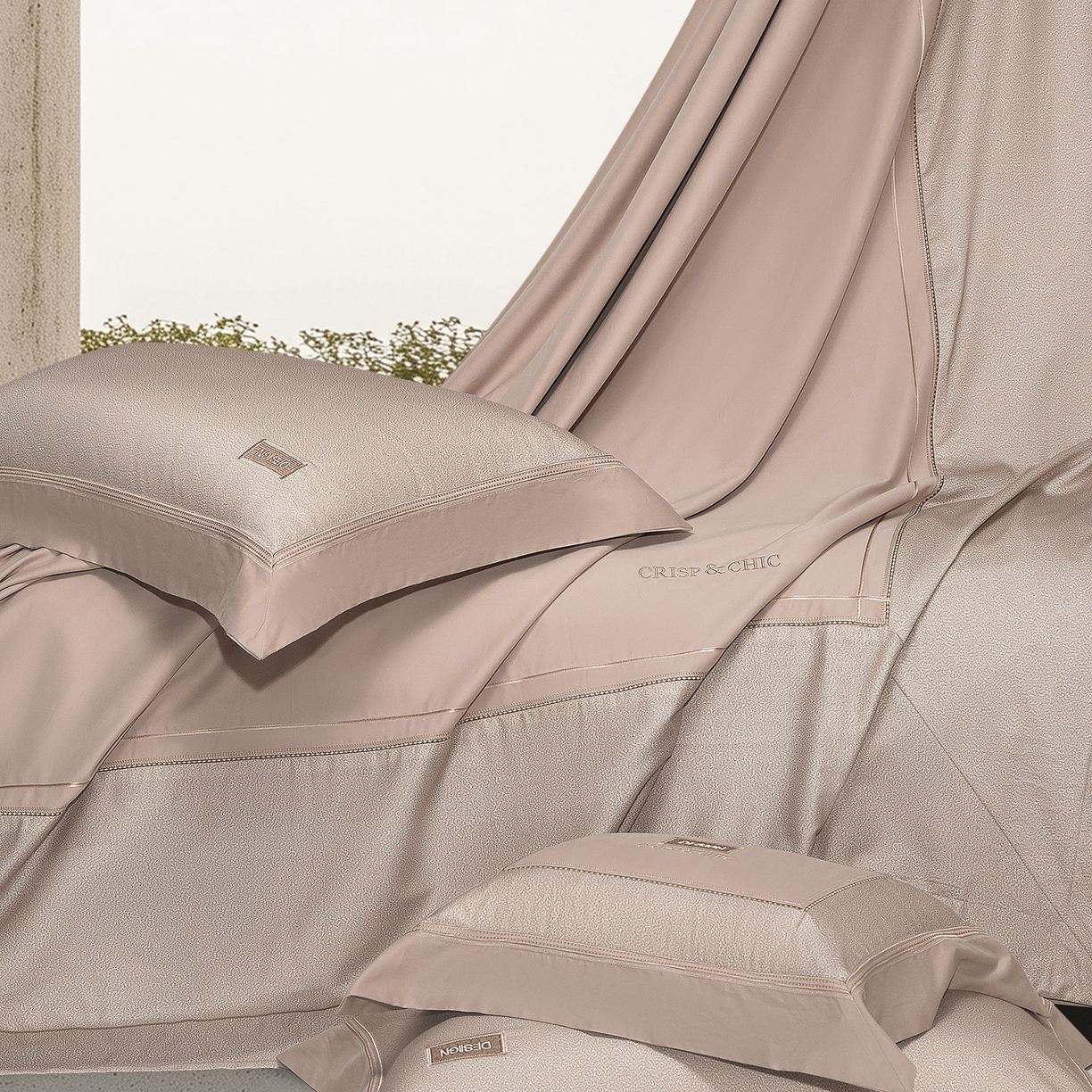 91家纺网 家纺一手货源 找家纺 高大尚婚庆馆 2025新款长绒棉磨毛四件套-迪澳 MXG迪澳-卡其色