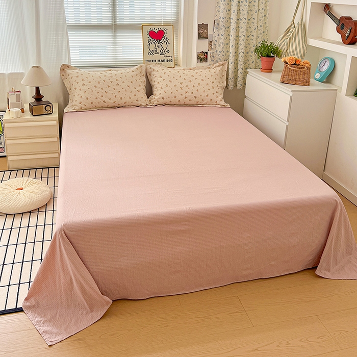 91家纺网 家纺一手货源 找家纺 仟网汇 2025新款古法水洗棉小布袋四件套 晴天