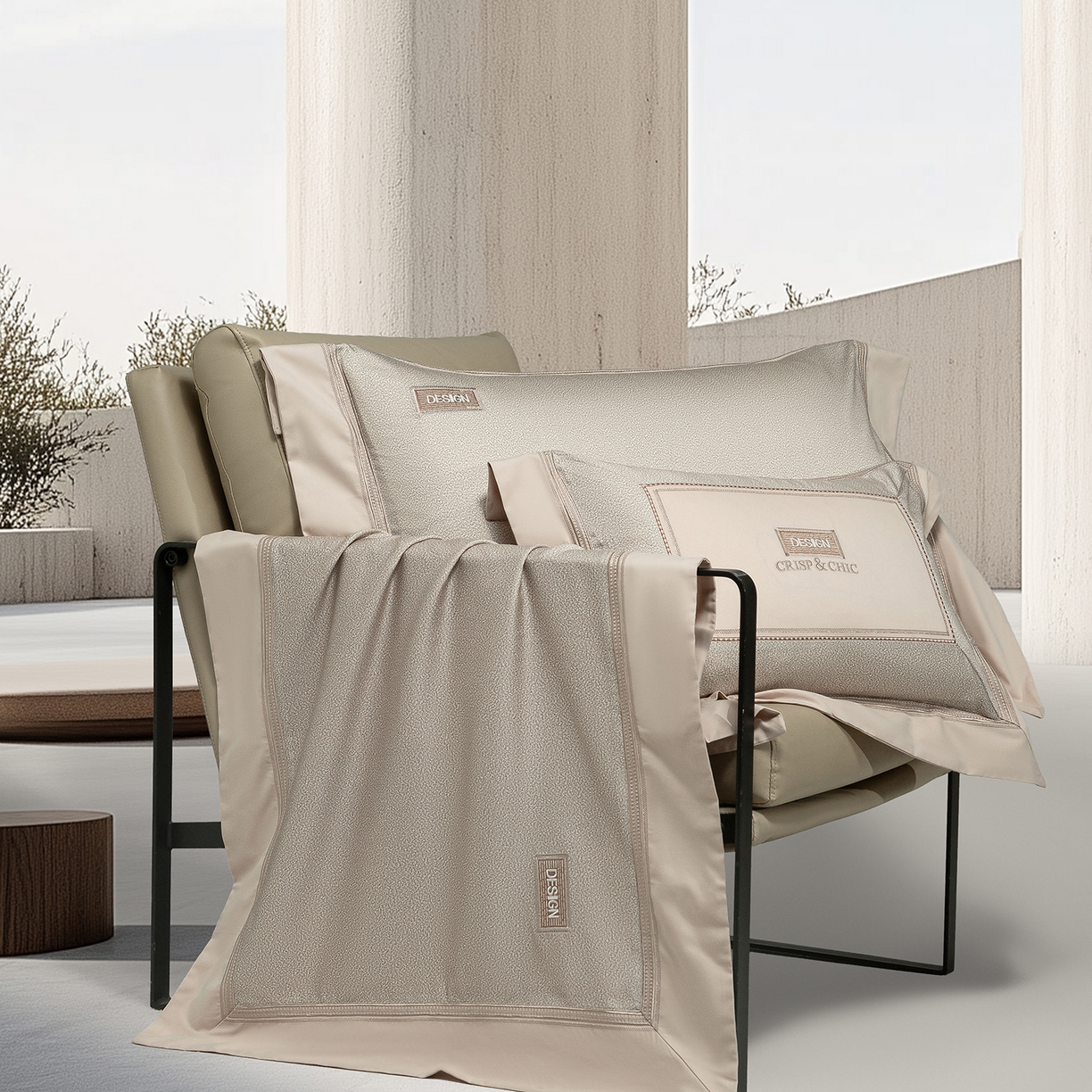 91家纺网 家纺一手货源 找家纺 高大尚婚庆馆 2025新款长绒棉磨毛四件套-迪澳 MXG迪澳-香槟金