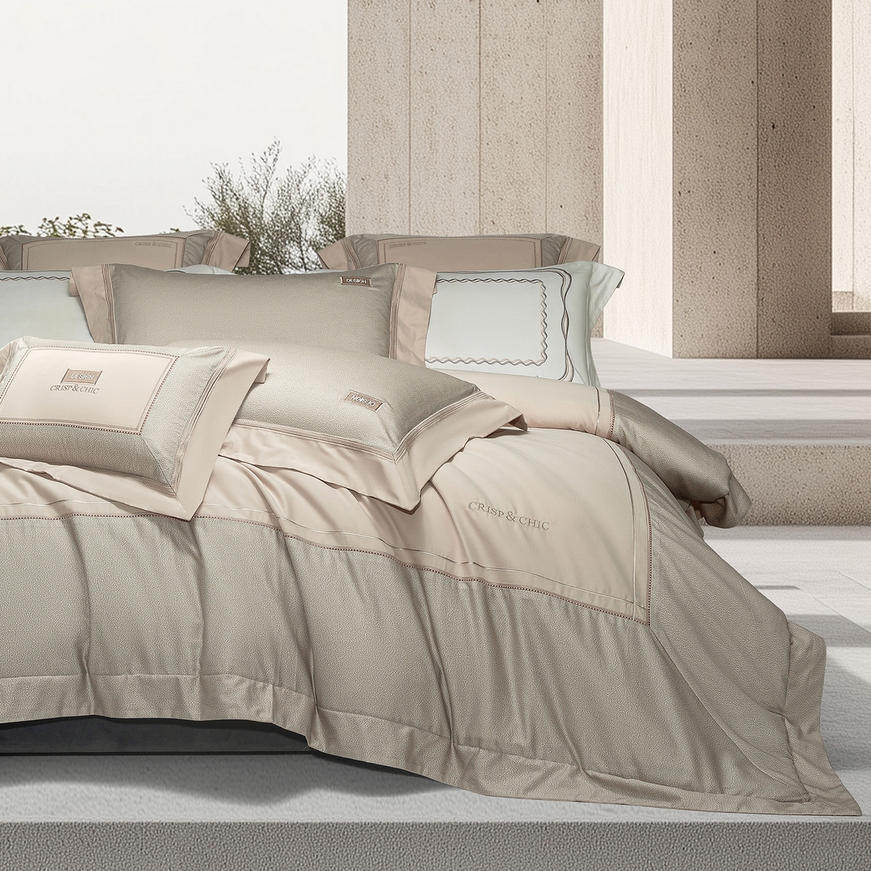 91家纺网 家纺一手货源 找家纺 高大尚婚庆馆 2025新款长绒棉磨毛四件套-迪澳 MXG迪澳-香槟金