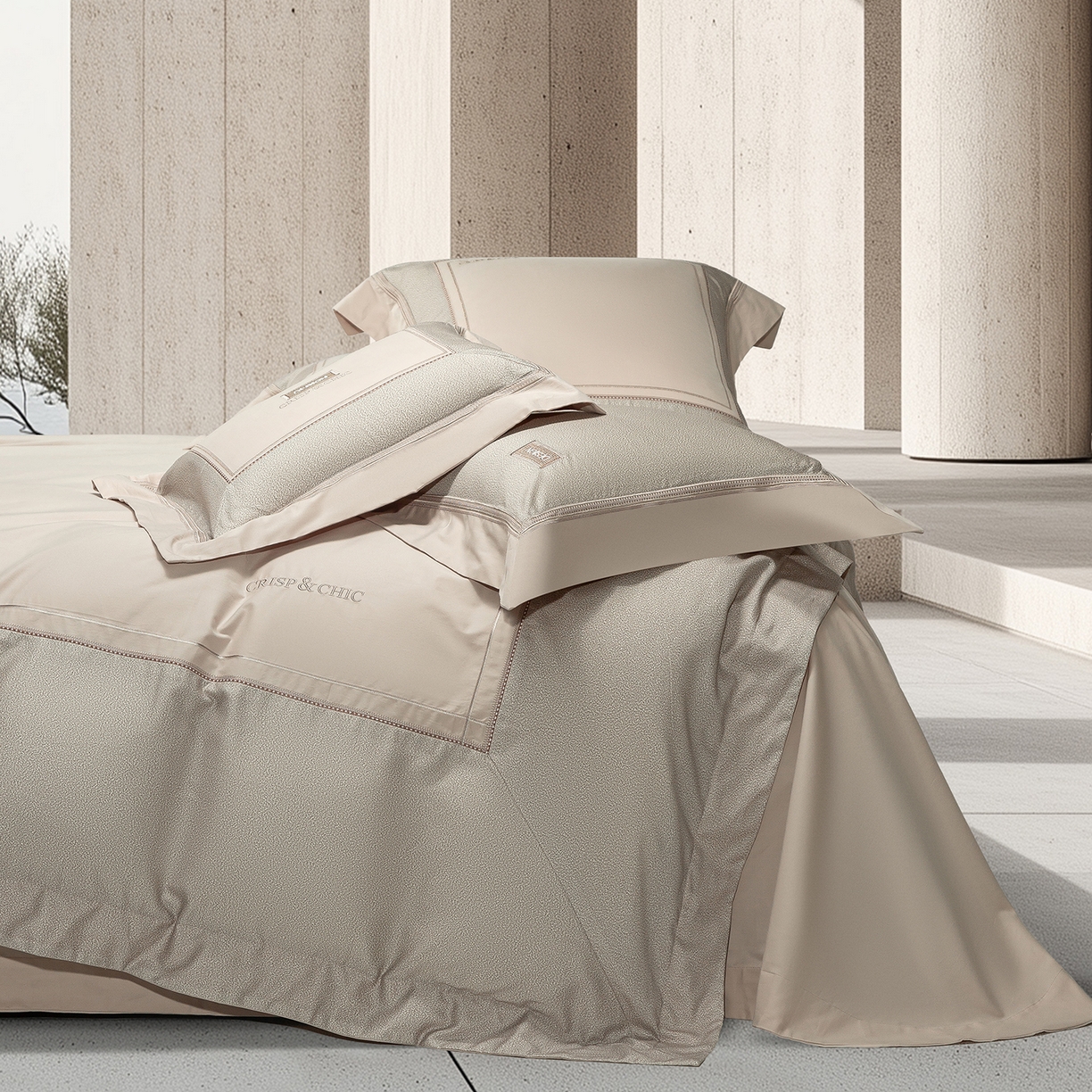 91家纺网 家纺一手货源 找家纺 高大尚婚庆馆 2025新款长绒棉磨毛四件套-迪澳 MXG迪澳-香槟金