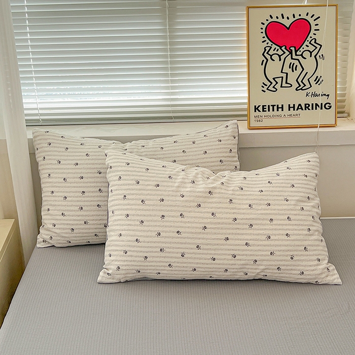 91家纺网 家纺一手货源 找家纺 仟网汇 2025新款古法水洗棉小布袋四件套 山茶花